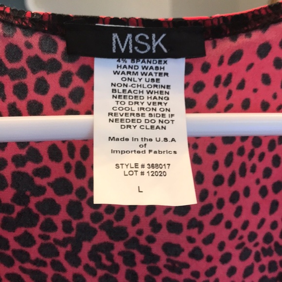 MSK Tops Red Leopard Shirt With Sequin Detail Poshmark